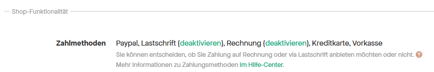 Zahlmethoden im Pictrs-Shop