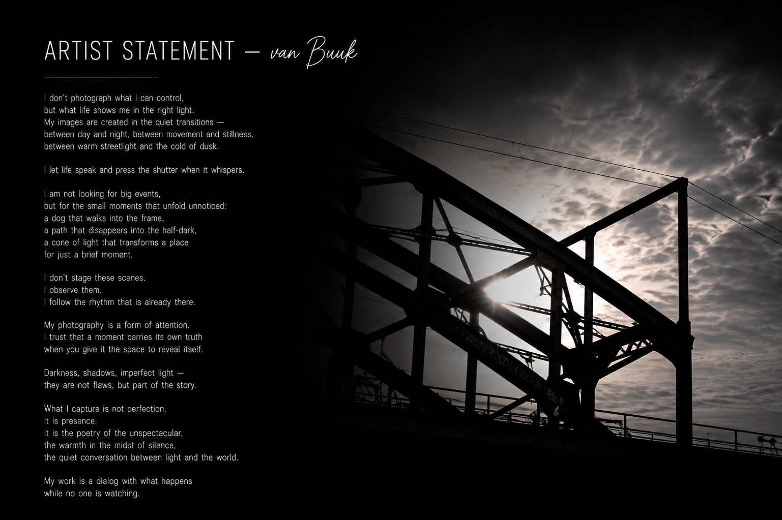 Artist Statement van Buuk