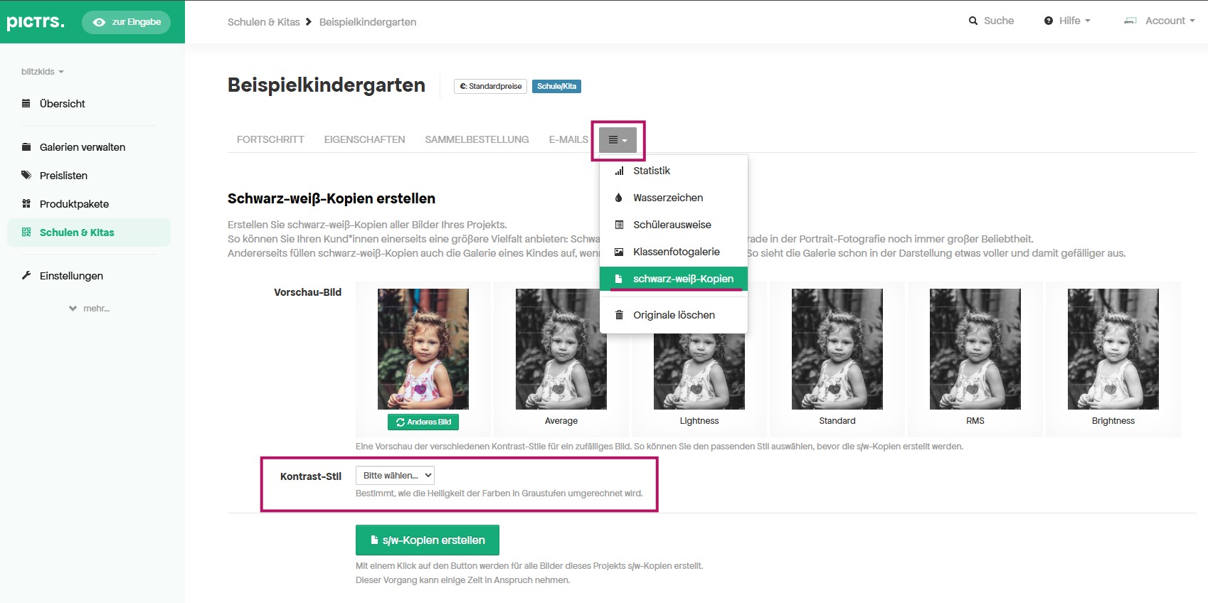 Schwarz-weiss-Kopien von Fotos erstellen