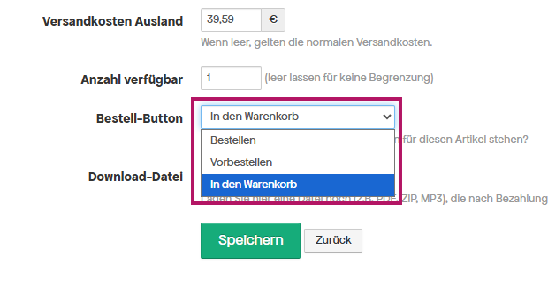 Aufschrift auf Bestell-Button im Pictrs-Shop anpassen