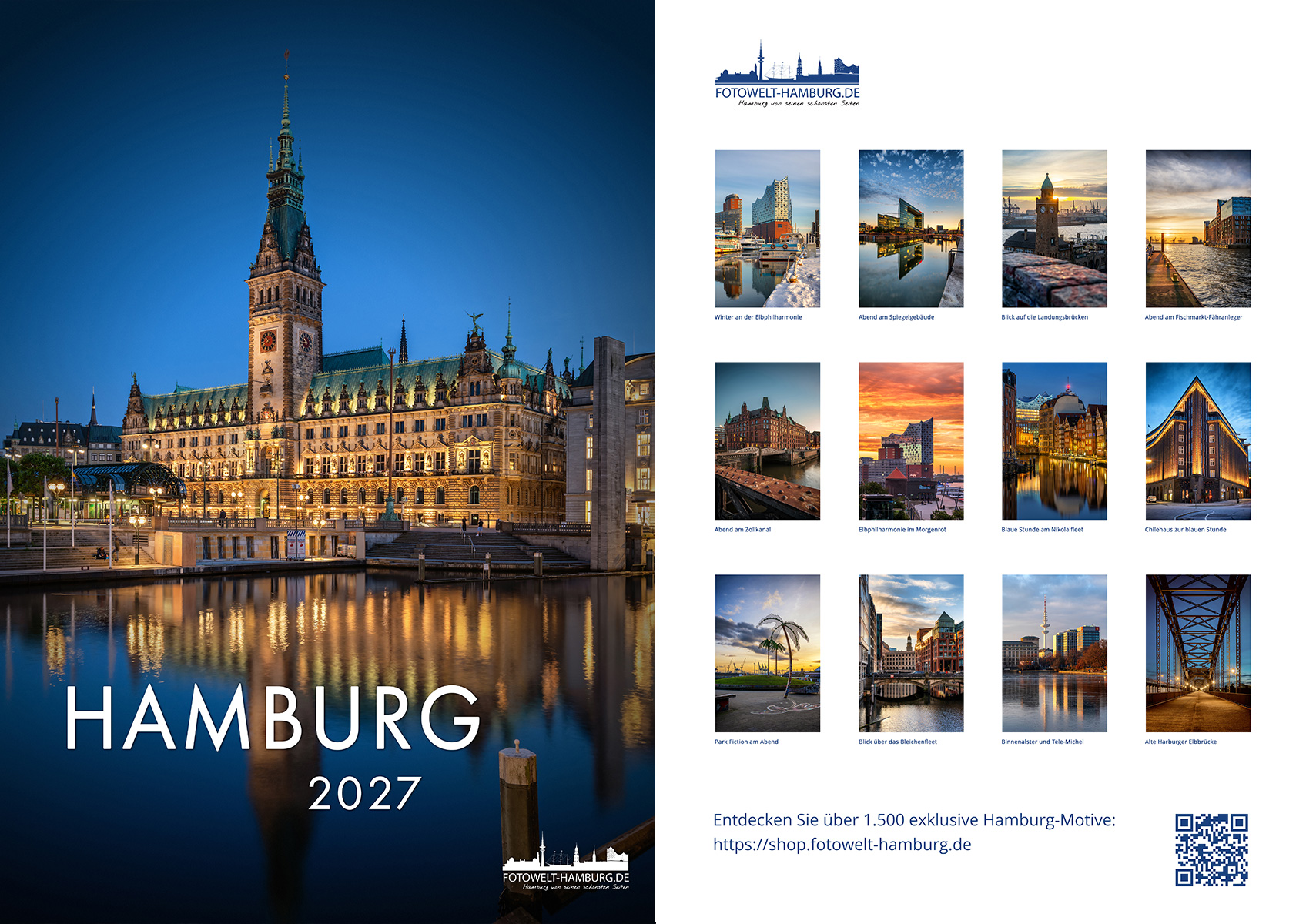 Hamburg Kalender 2027 Hochformat Din A3