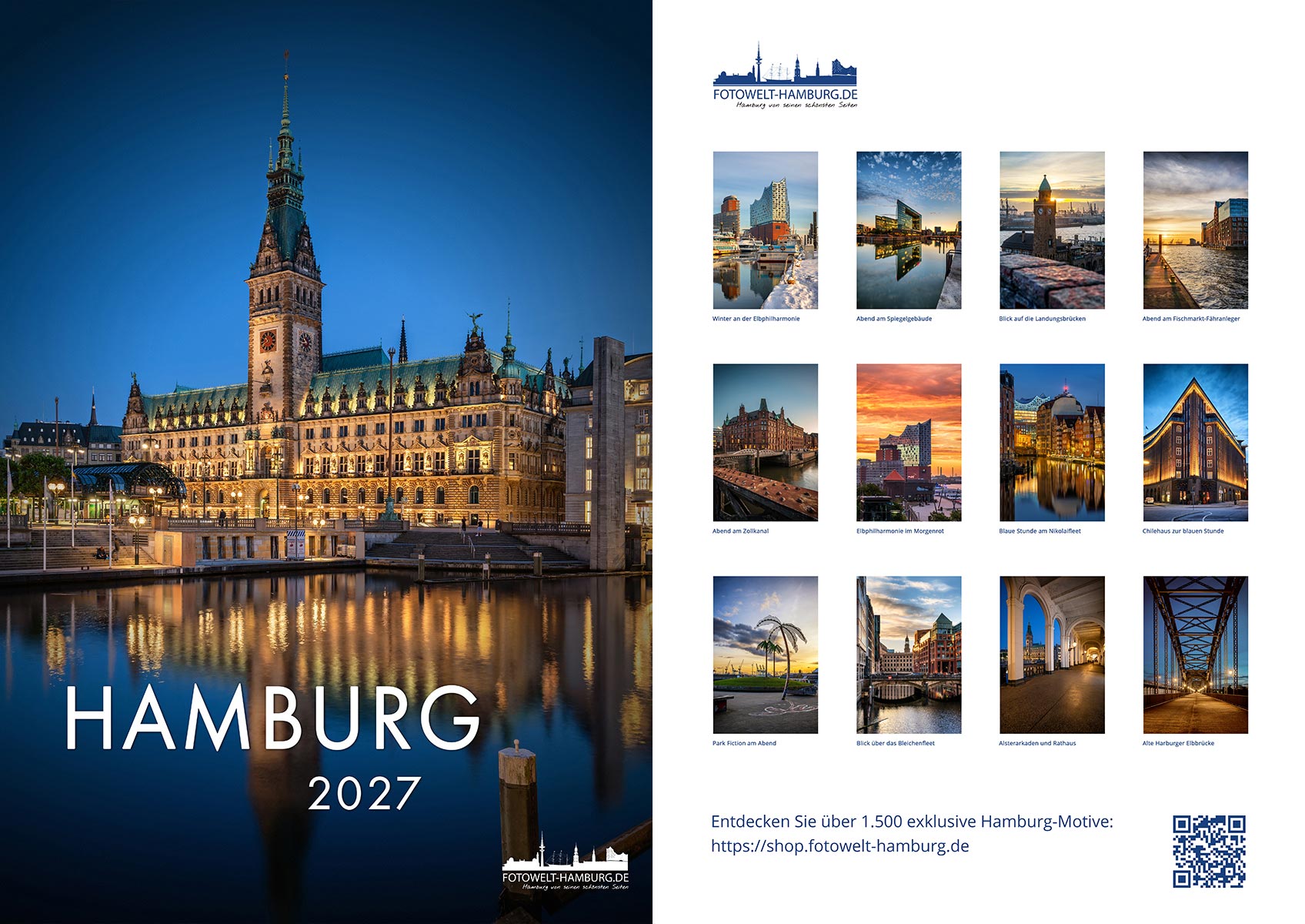 Hamburg Kalender 2027 Hochformat Din A3